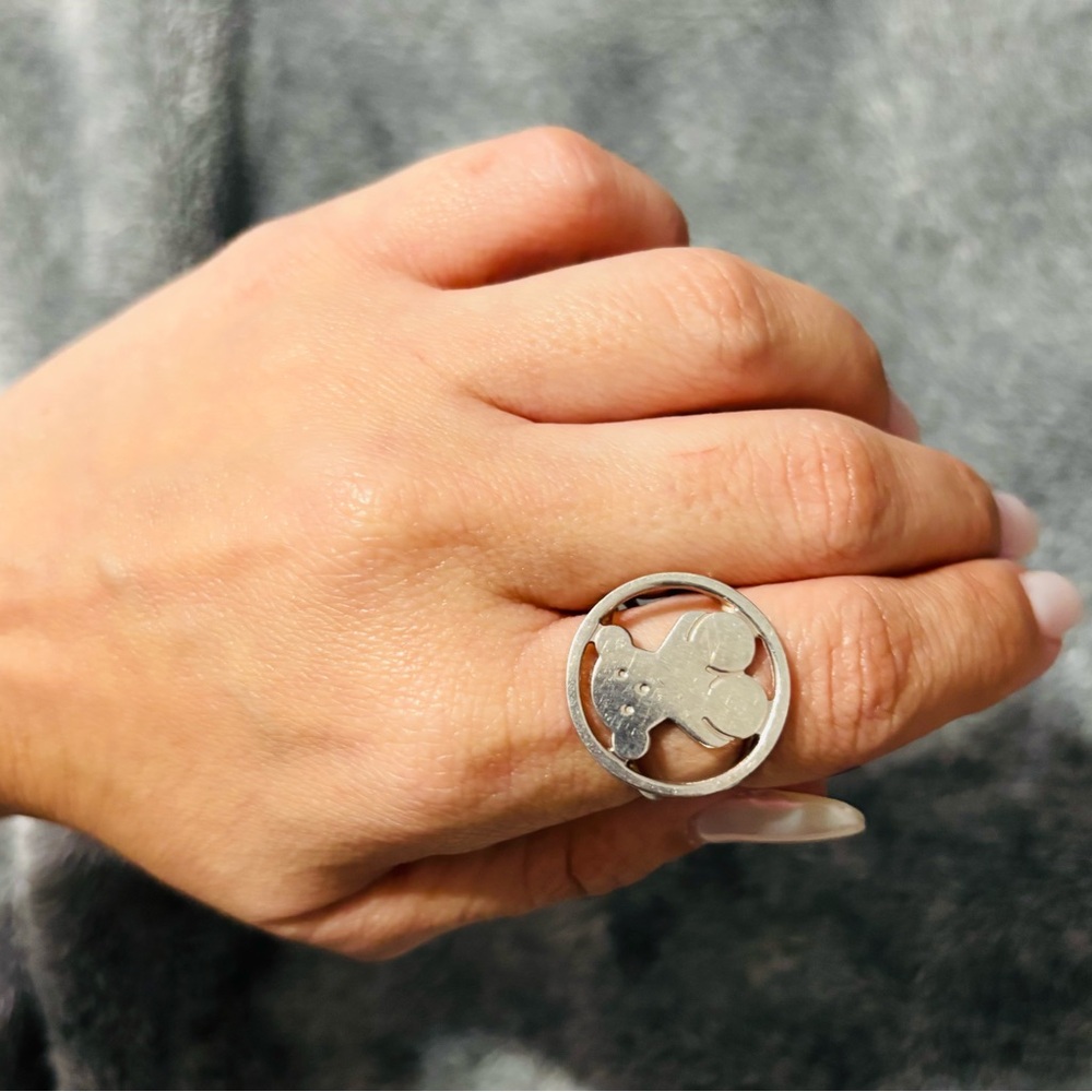 Silver Circular Statement Ring - image 1